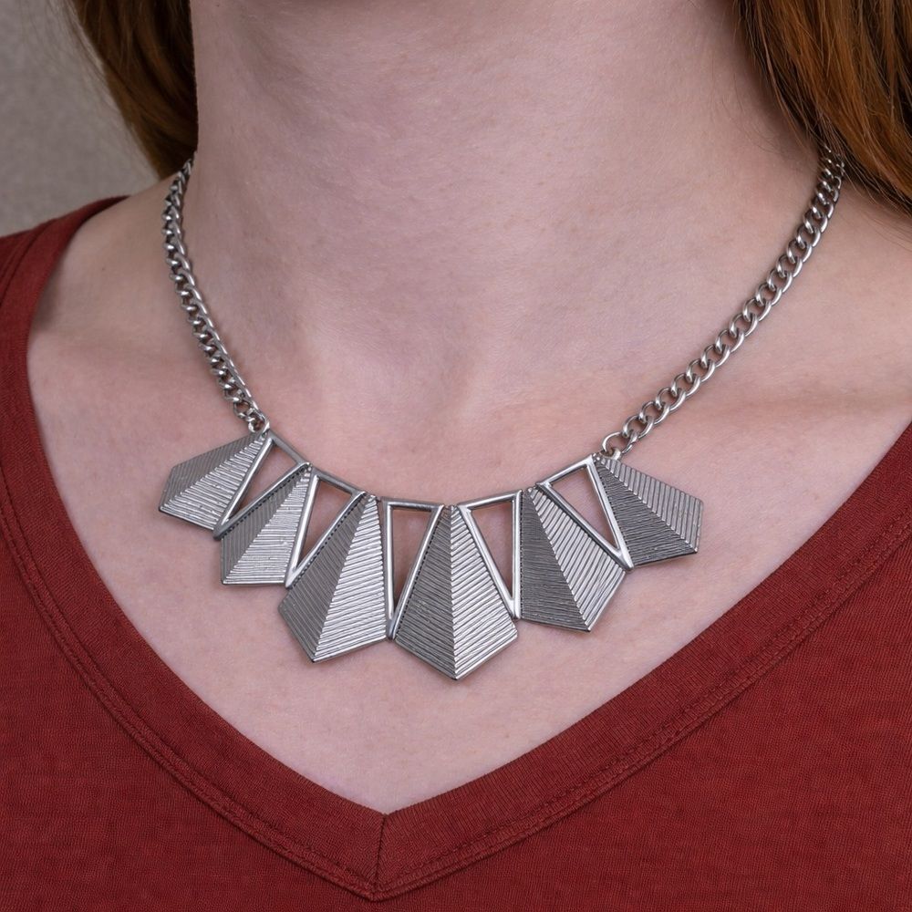 Geometric Silver Necklace